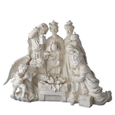Holiday In Provence - 70.5cm Distressed White Nativity