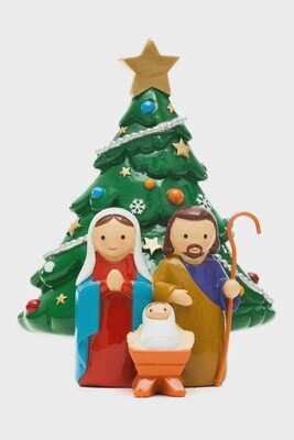 Christmas Tree Holy Family Statue (Little Drops)