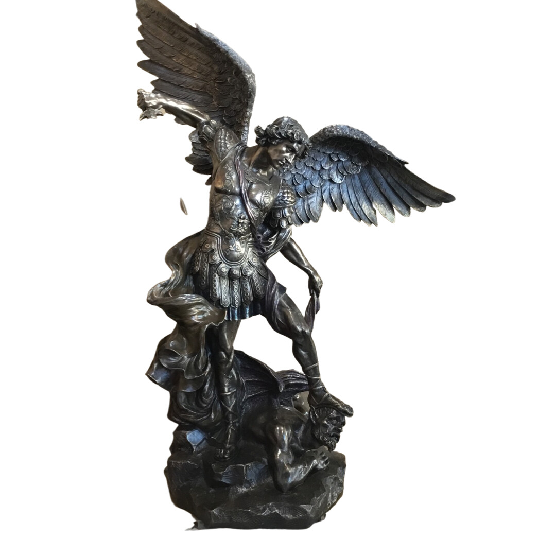 Saint Michael stepping on demon X Large - 106cm - Bronze