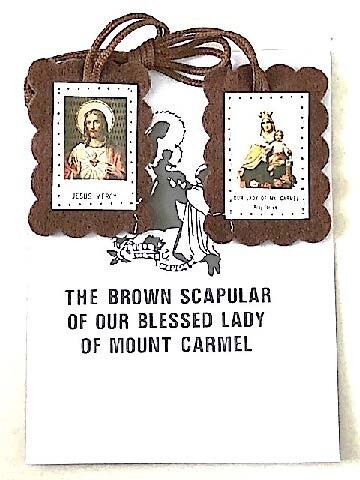 Scapular Brown Felt &amp; Leaflet