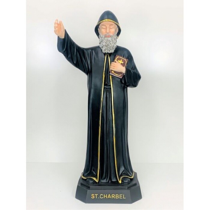 St Charbel Black Indoor, Size: 90 cm