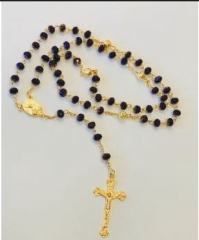 WS 43CM ROSARY, Colour: Purple/Gold
