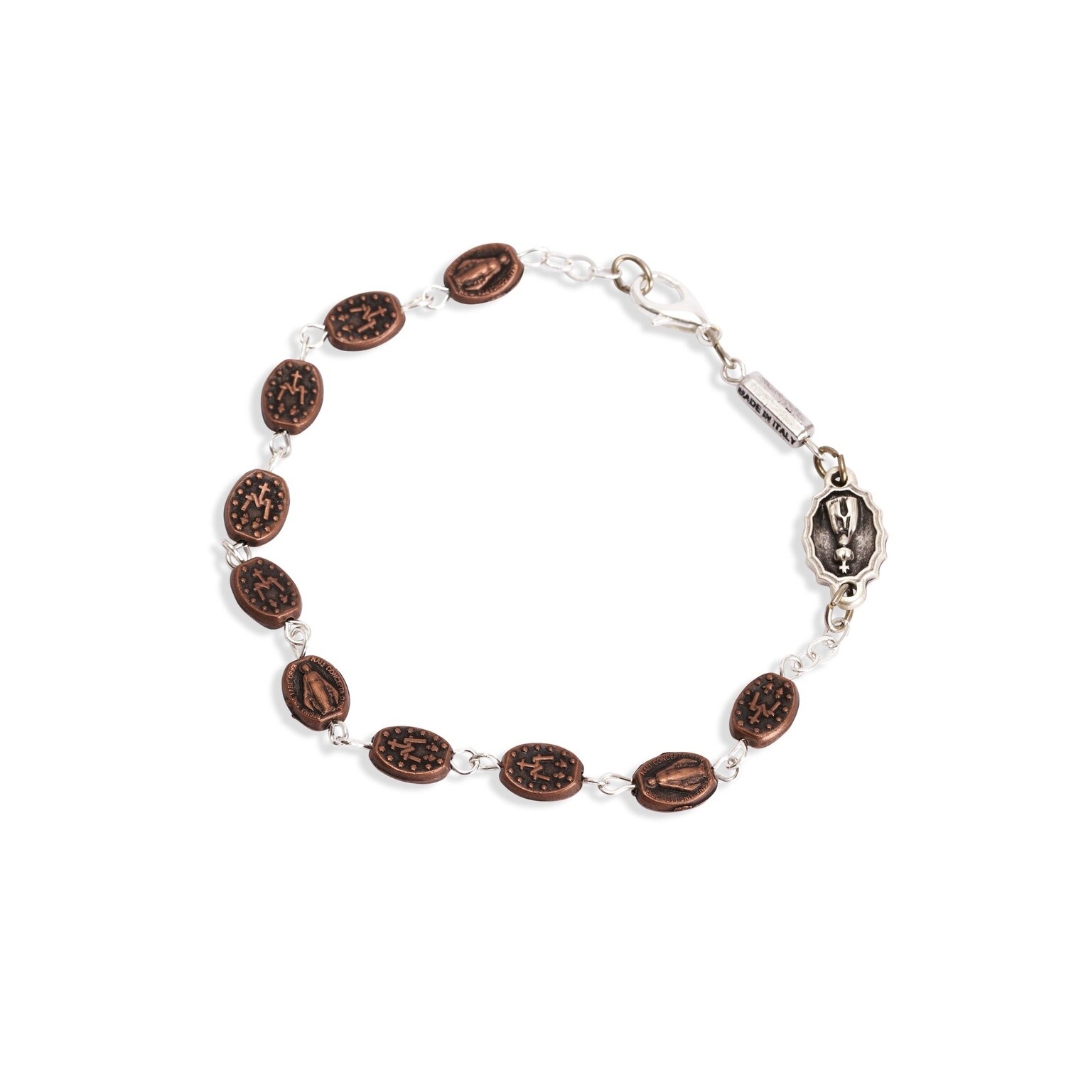 Ghirelli Miraculous Medal Rosary Bracelet - Copper