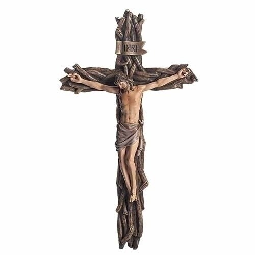 Roman JS Crosses &amp; Crucifixes - 34.3cm/13.5" Woven Branch Crucifix