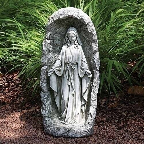 Roman GW Garden - 47.6cm/18.75" LED Solar Our Lad of Grace Garden Statue