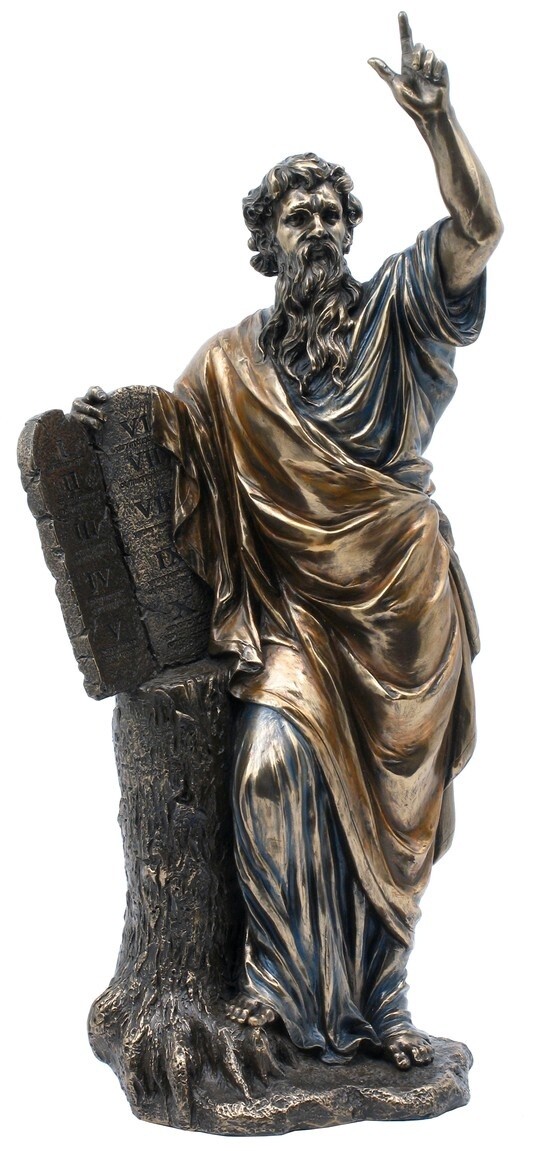 Moses and the Ten Commandments 30cm - Bronze