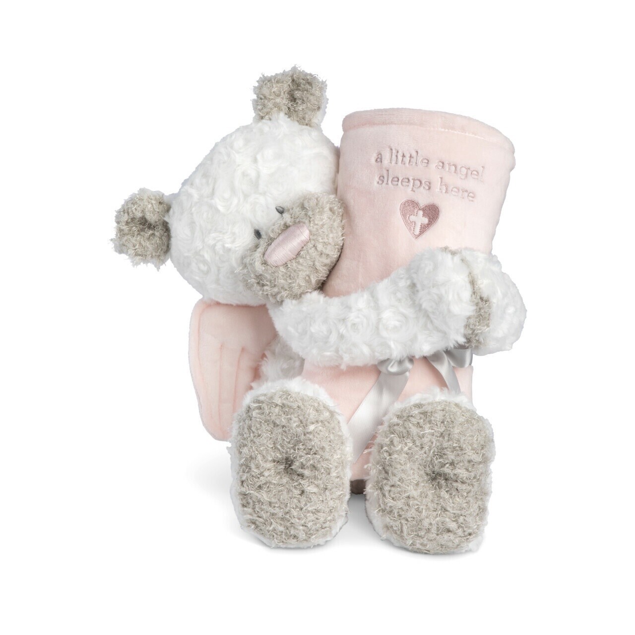 Baby - 29cm/11.5&quot; Guardian Angel Teddy &amp; 100cm /40&quot; Blanket Set, Colour: Pink