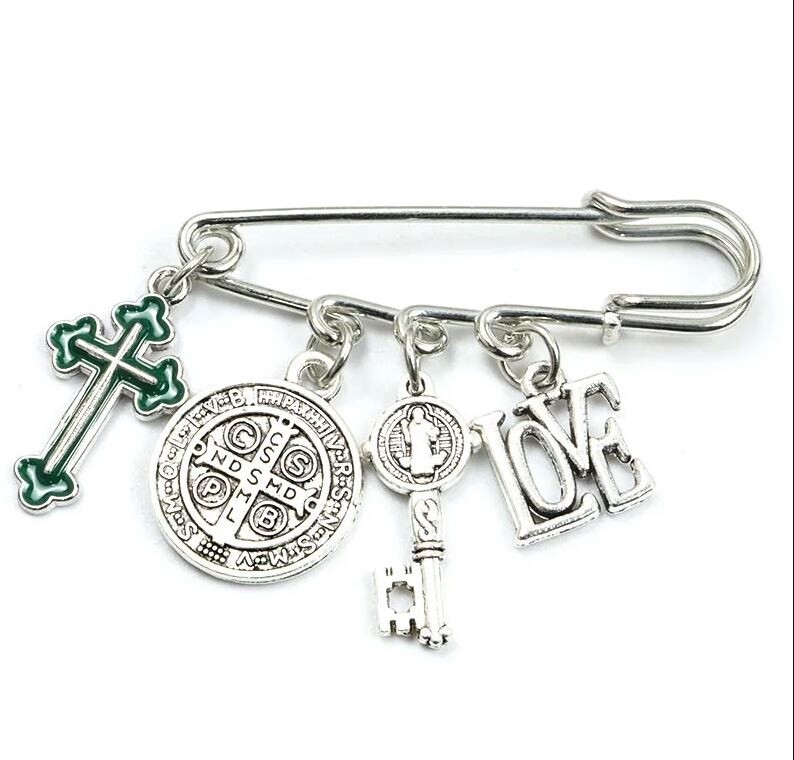 Saint Benedict Medallion Baby/Brooch Pins