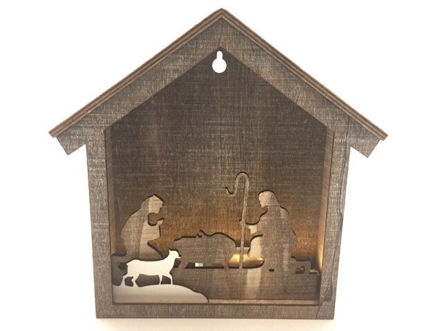 WOODEN SILHOUETTE NATIVITY SCENE