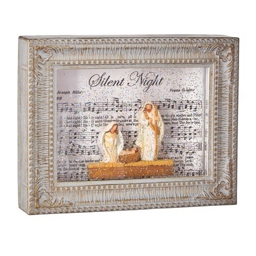 Water Lanterns - 20cm/7.75&quot; Holy Family Musical Lit Water Picture Frame