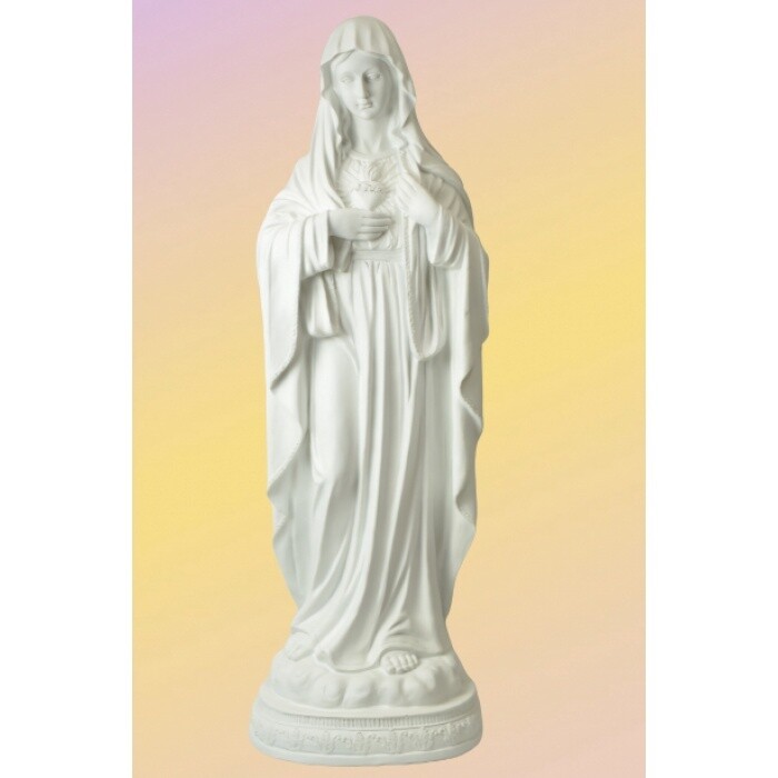 Sacred Heart of Mary - White, Size: 120 cm