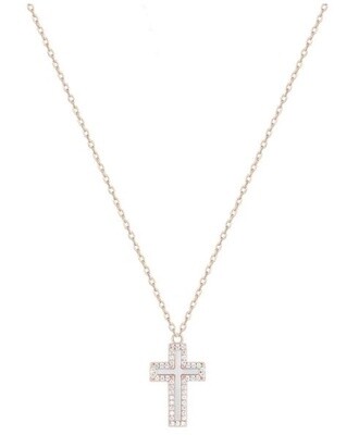 AVE ISABELLA PEARL CROSS NECKLACE