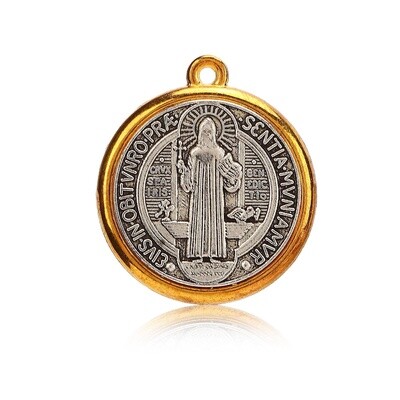 Saint Benedict 2 tone medal