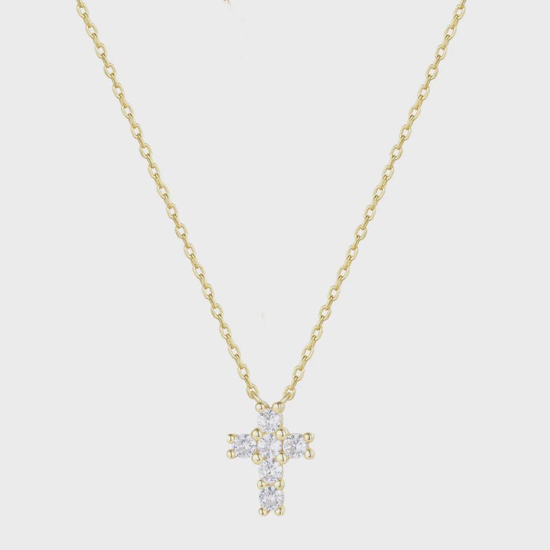 AVE EDEN CRYSTAL CROSS NECKLACE