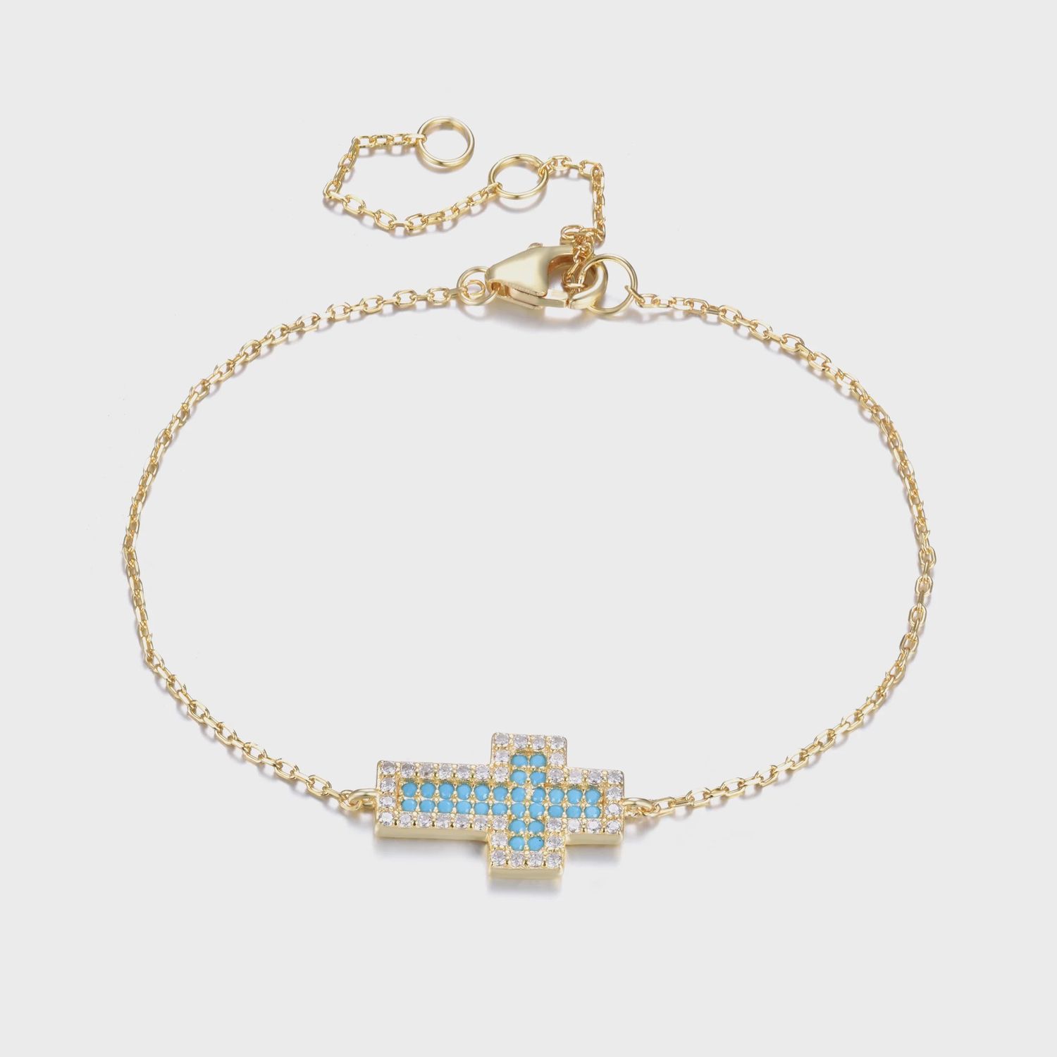 AVE ADA TURQUOISE CROSS BRACELET, Colour: GOLD