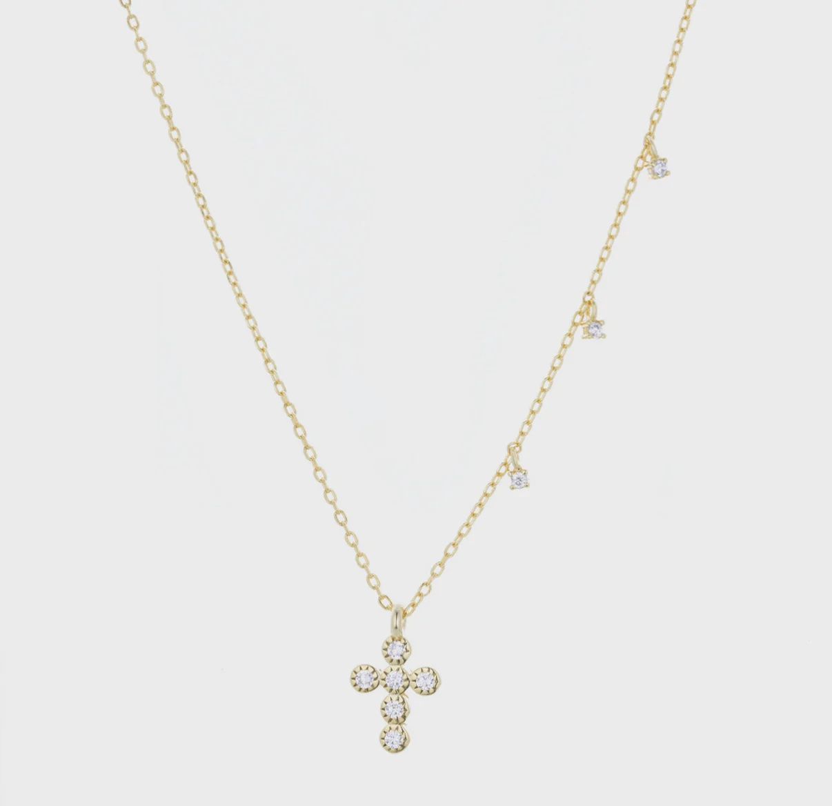 AVE ALINA CRYSTAL MINI CROSS NECKLACE, Colour: GOLD