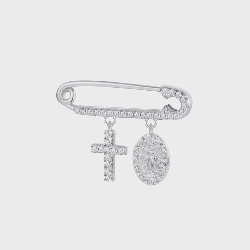 AVE MARY AND CROSS BABY PIN