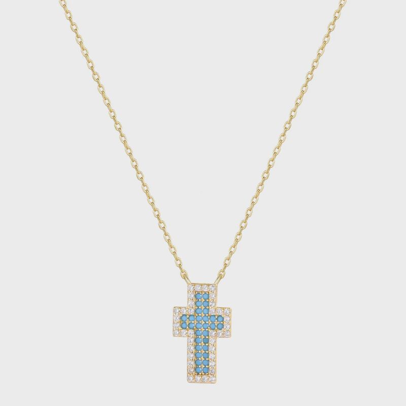 AVE ADA TURQUOISE CROSS NECKLACE