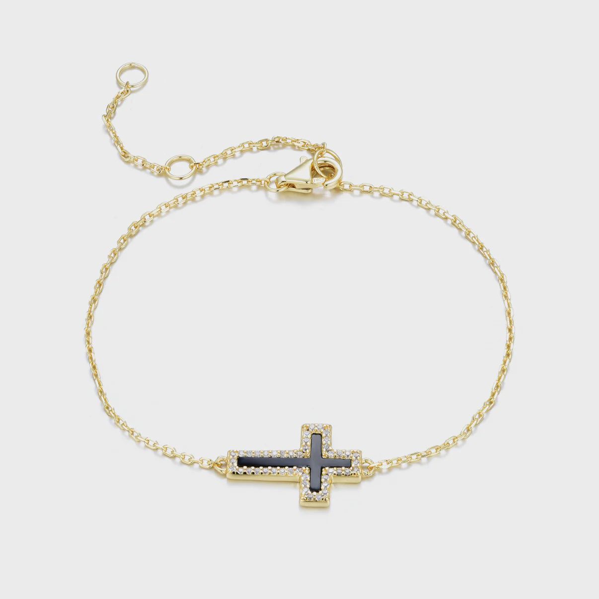 AVE ISABELLA ONYX CROSS  BRACELET, Colour: GOLD