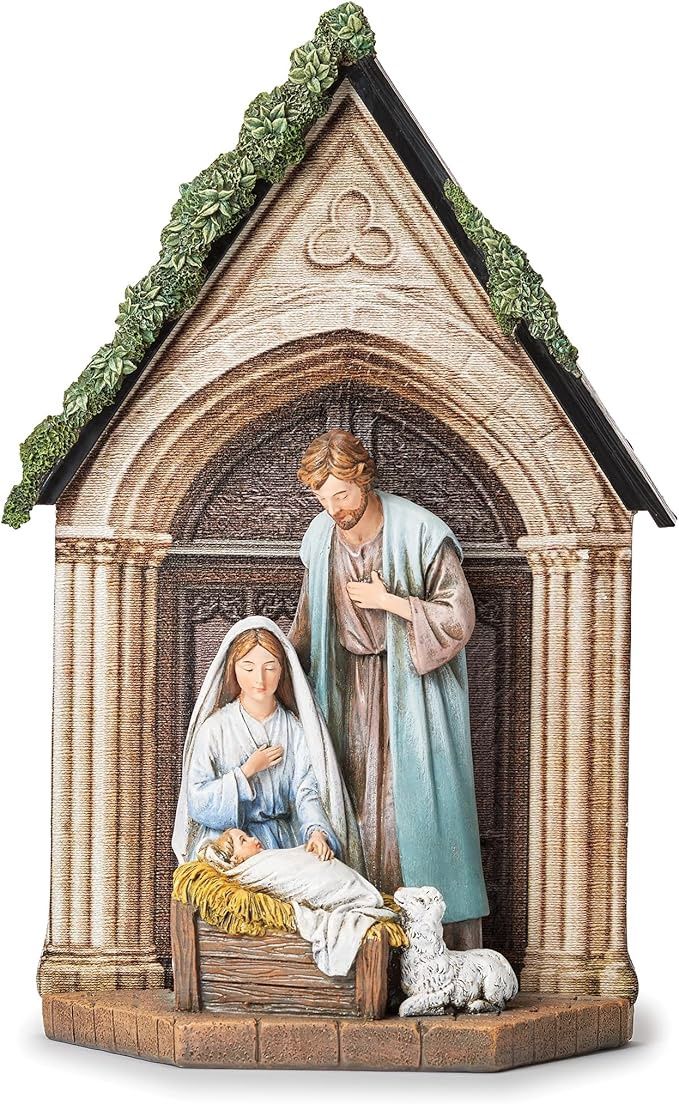 Holy Family Church Facade with Ivy Figurine, 12.5&quot;