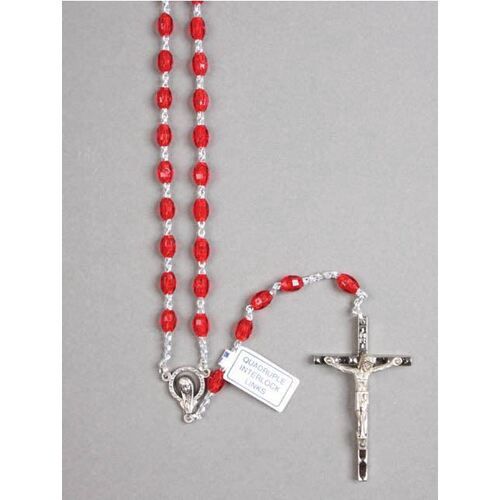 5mm Beads - Rosary Plastic, Colour: RED
