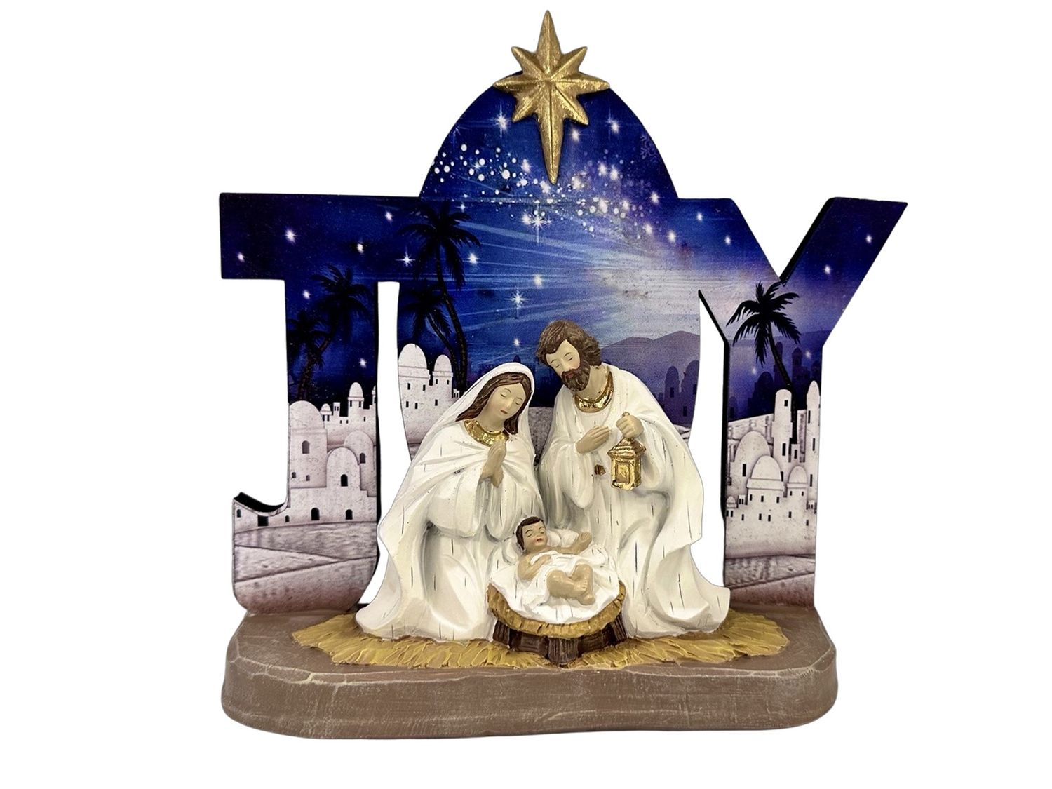 Holy Family w/Joy Scene in Blue