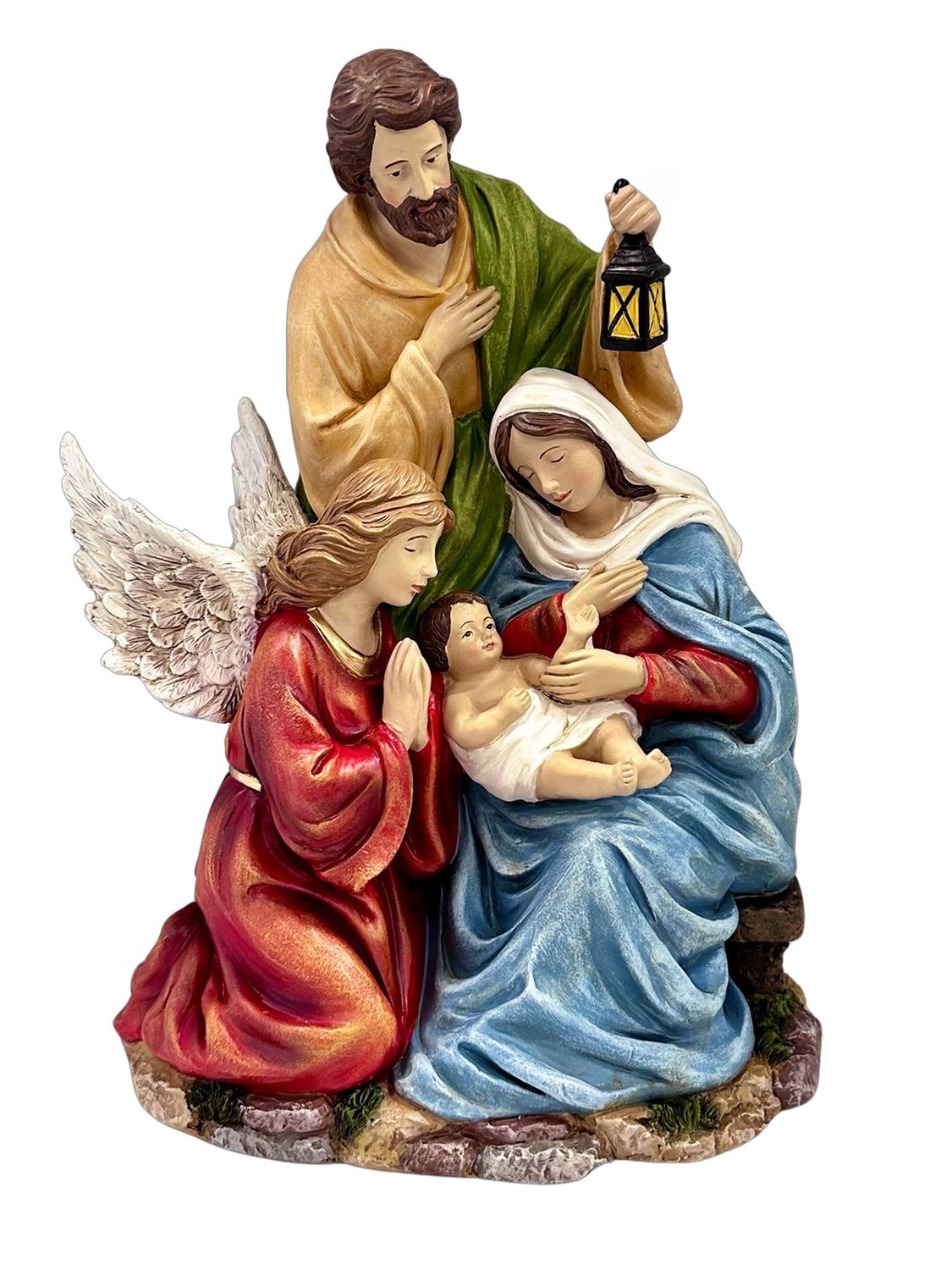Holy Family Nativity Scene w/Angel