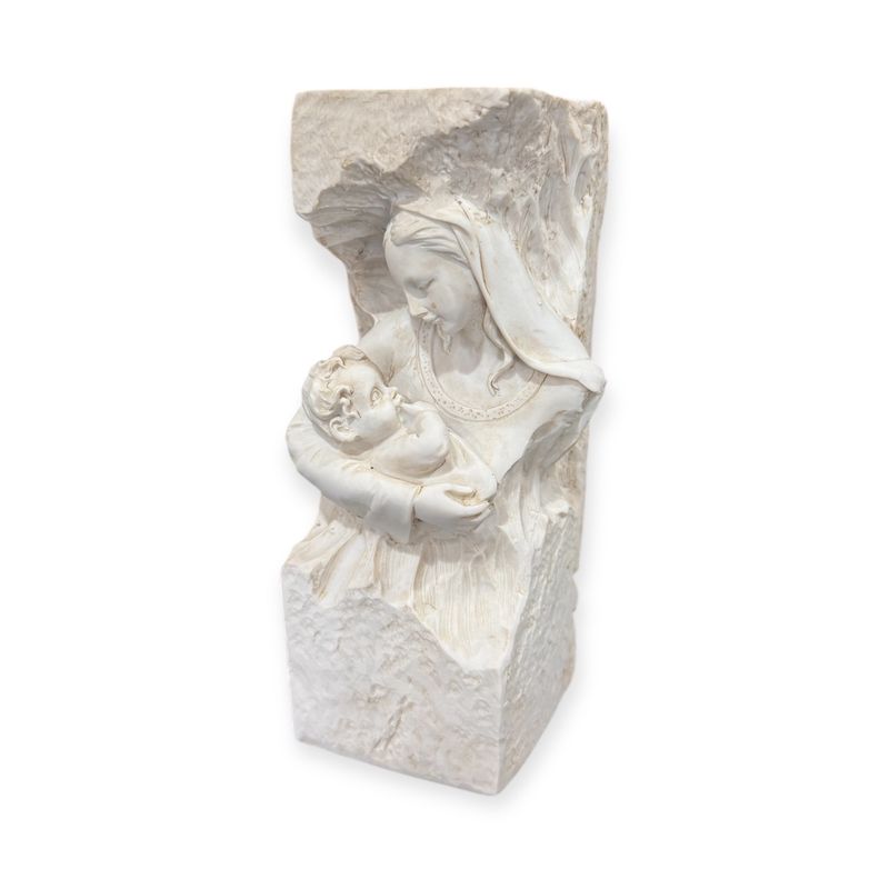 Madonna &amp; Child Candle Holder Stone