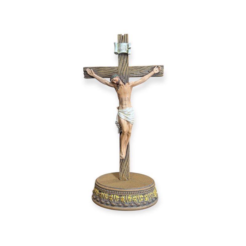 Roman JS Crosses &amp; Crucifixes - 8.5&quot; Crucifix With Stand (2pc Set)