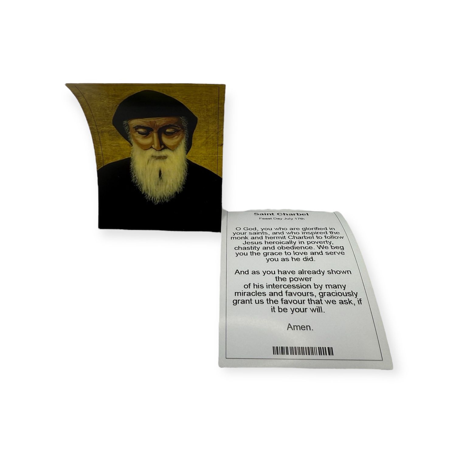 St Charbel Prayer Card
