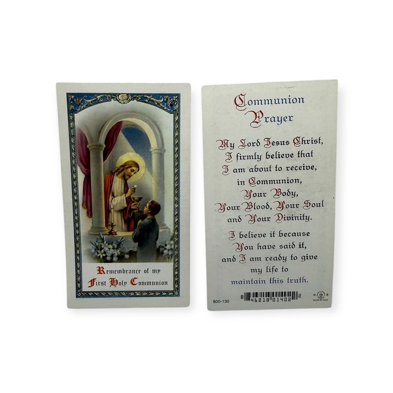 Remembrance of my Holy Communion Prayer Card