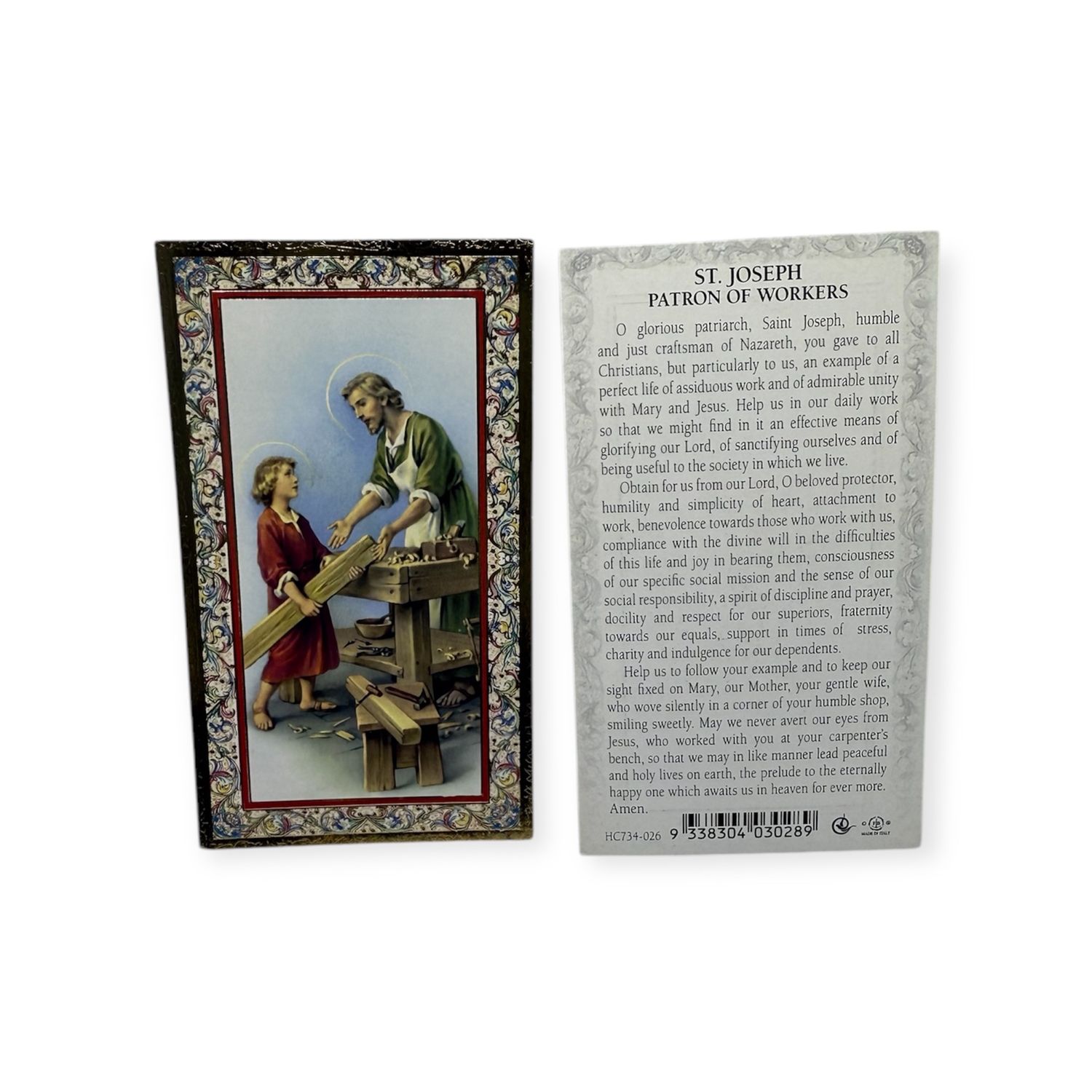 St Joseph Patron Of Workers Prayer Card