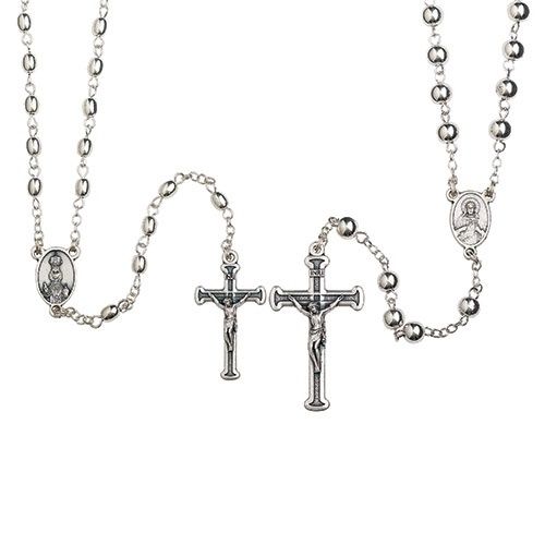 46.5cm/18.25&quot; Silver Rosary