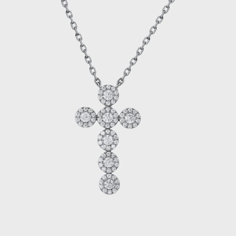 AVE HOPE LARGE CRYSTAL CROSS NECKLACE