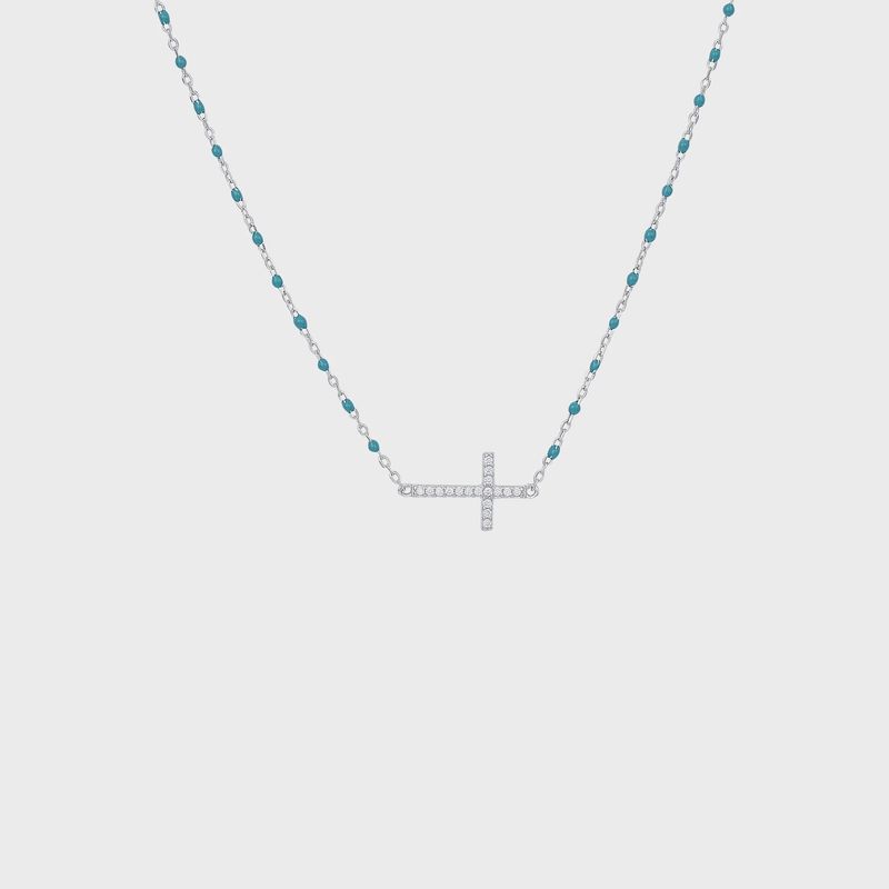 Zara Turquoise Side Cross Necklace