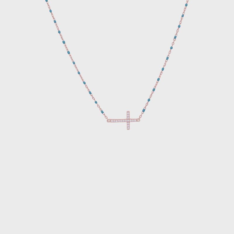 Zara Turquoise Side Cross Necklace
