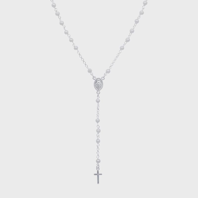 Isabelle Pearl Long Rosary Necklace