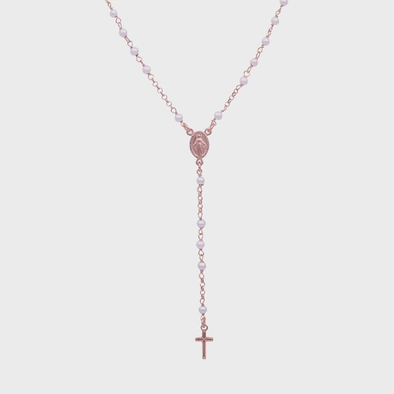 Isabelle Pearl Long Rosary Necklace