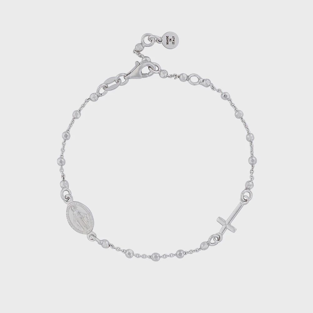 Sara Rosary Chain Bracelet, Colour: Silver