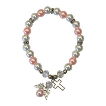 Bracelet With Cross and Wing Charm