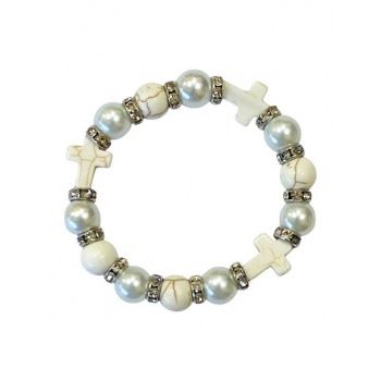 Marble Bracelet, Colour: Silver/White