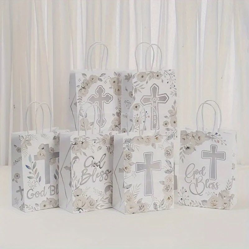 Elegant Floral Catholic Gift Bags