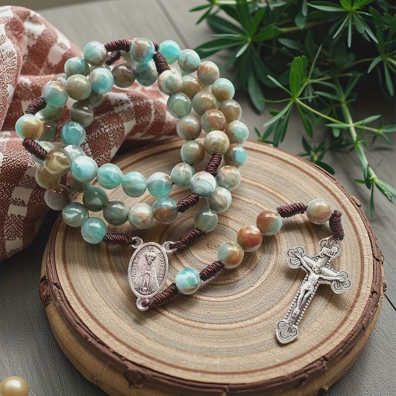 Vintage Stained Rosary Glass Bead