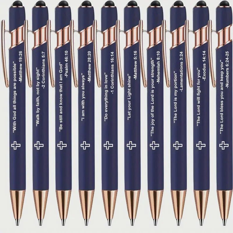 Inspirational Bible Verse Pens with Cross