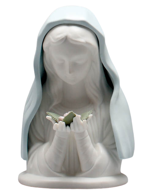 Porcelain Blue Madonna Statue
