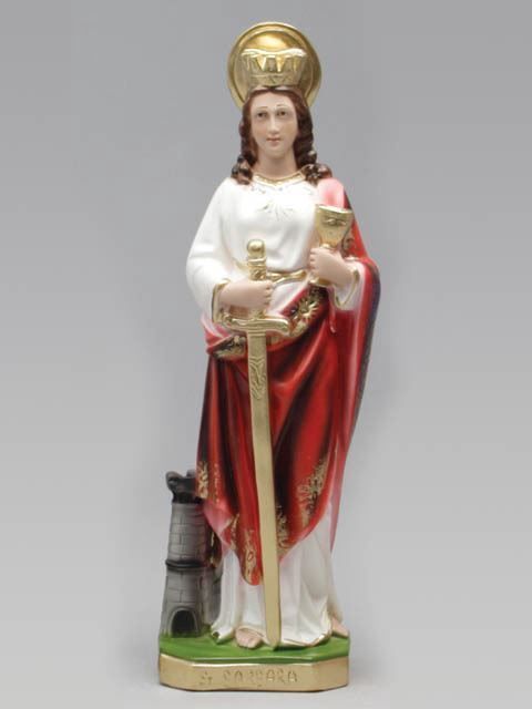 Statue Plaster Saint Barbara (30cm)