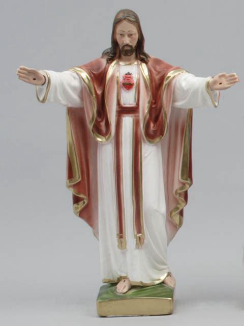 Statue Plaster Sacred Heart Jesus Montemarte (30cm)