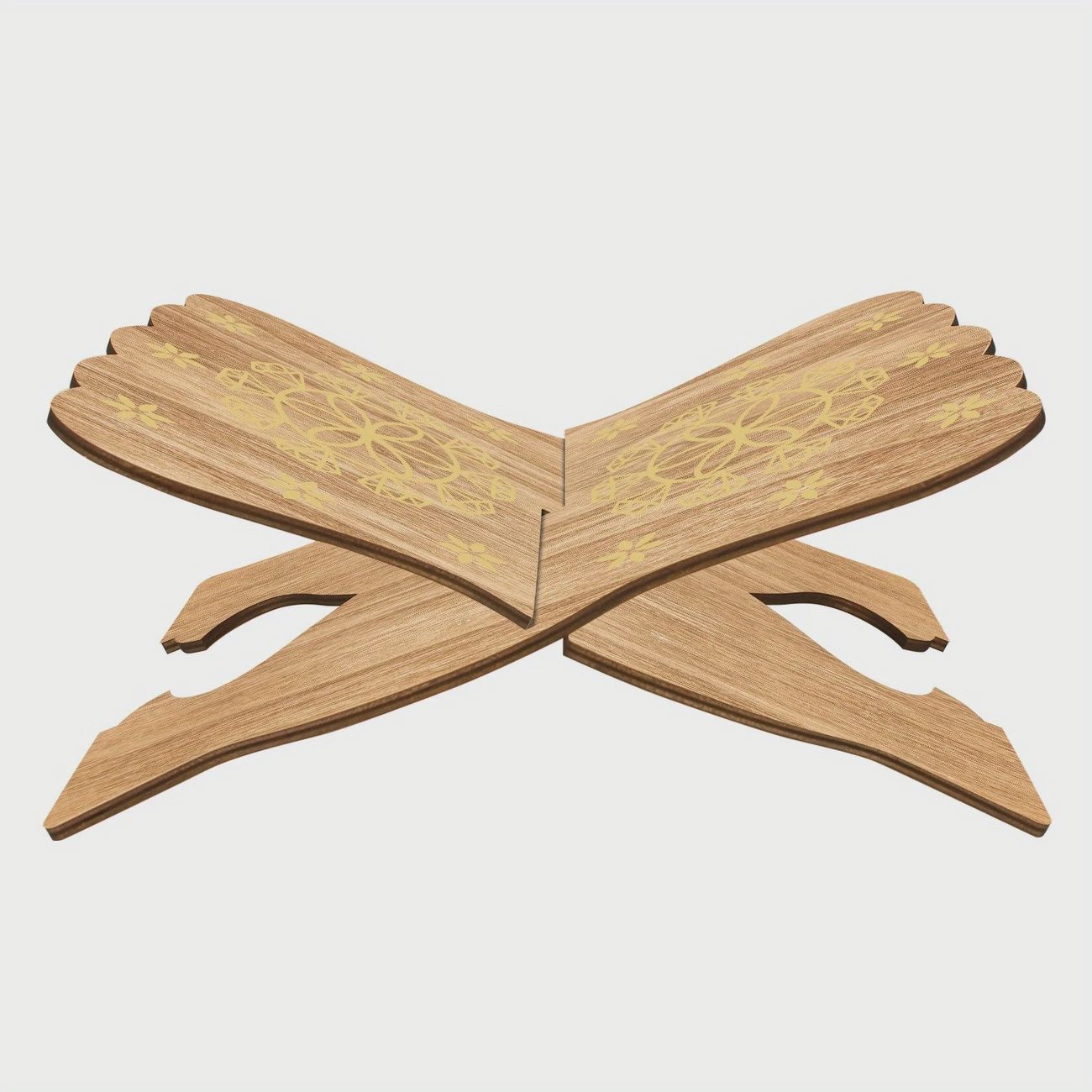 Wooden Bible Stand with Floral Design