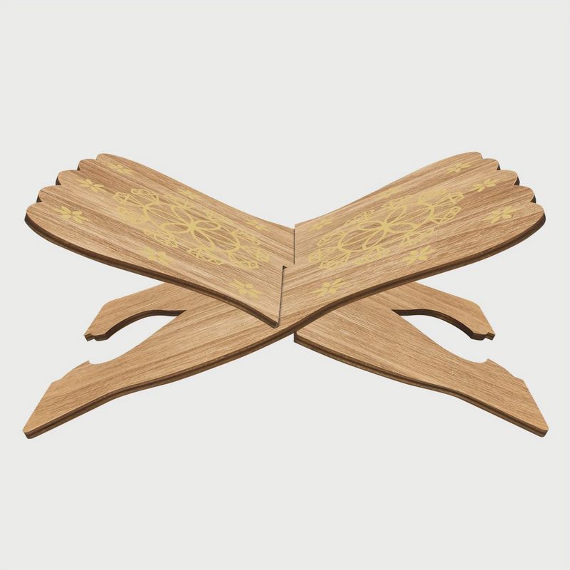Wooden Bible Stand with Floral Design