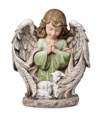 20cm/7.87" Praying Angel with Sheep